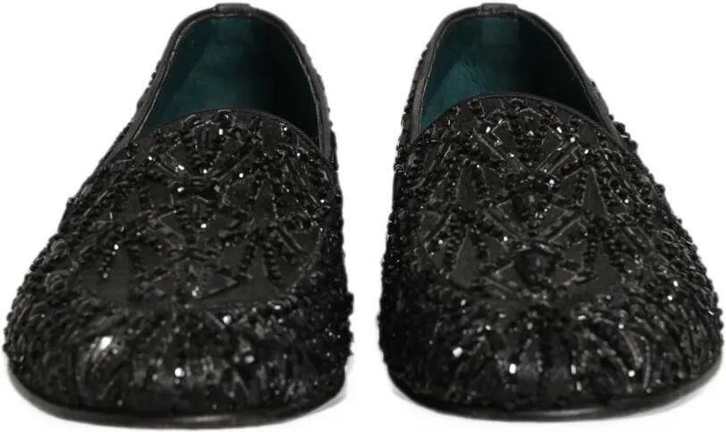 Dolce & Gabbana bead-embellished velvet loafers Zwart - Foto 2