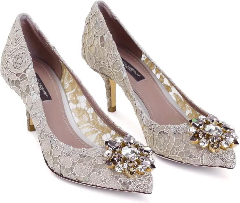 Dolce & Gabbana Bellucci Rainbow pumps met broche en bandjes Beige - Foto 3