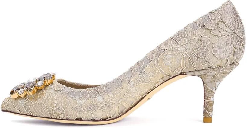 Dolce & Gabbana Bellucci Rainbow pumps met broche en bandjes Beige - Foto 4