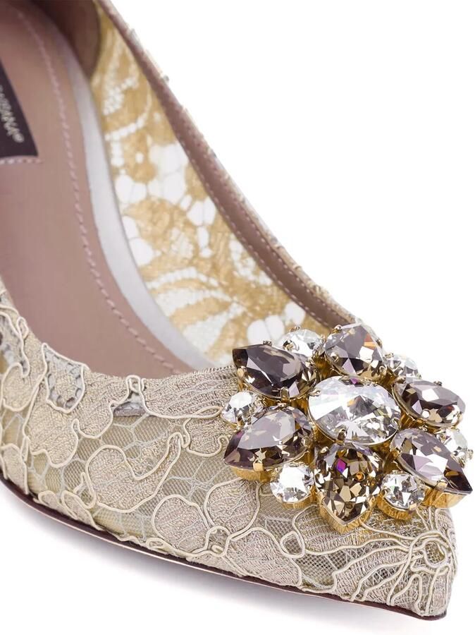 Dolce & Gabbana Bellucci Rainbow pumps met broche en bandjes Beige - Foto 2