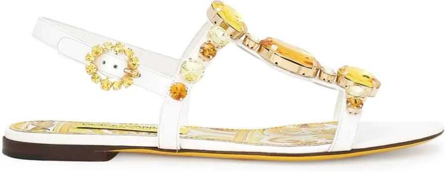 Dolce & Gabbana Bianca leren sandalen Wit