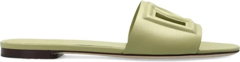 Dolce & Gabbana Bianca slippers met logo Groen