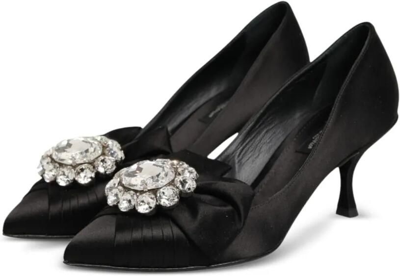 Dolce & Gabbana bow crystal-embellished pumps Zwart