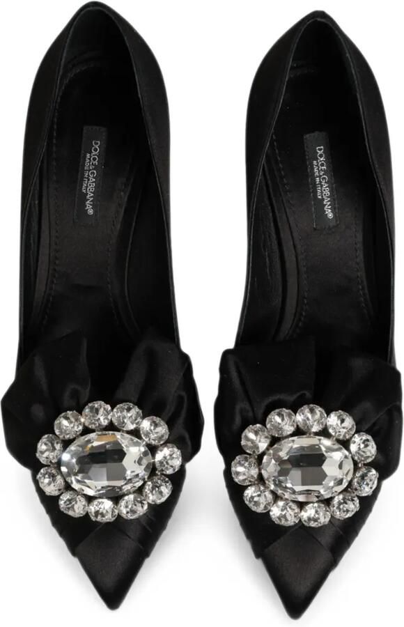 Dolce & Gabbana bow crystal-embellished pumps Zwart - Foto 3