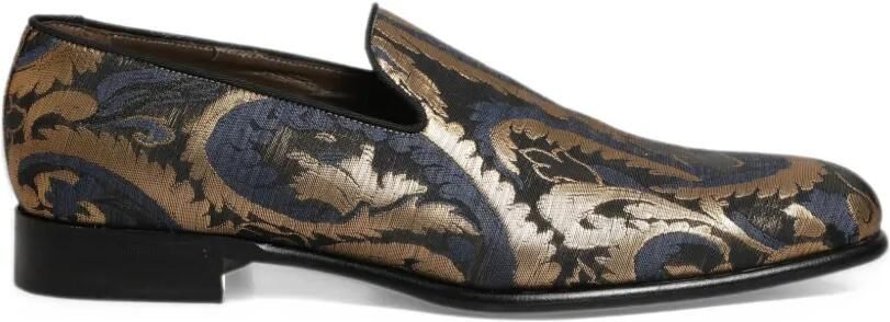 Dolce & Gabbana Brocade slip-on loafers Blauw