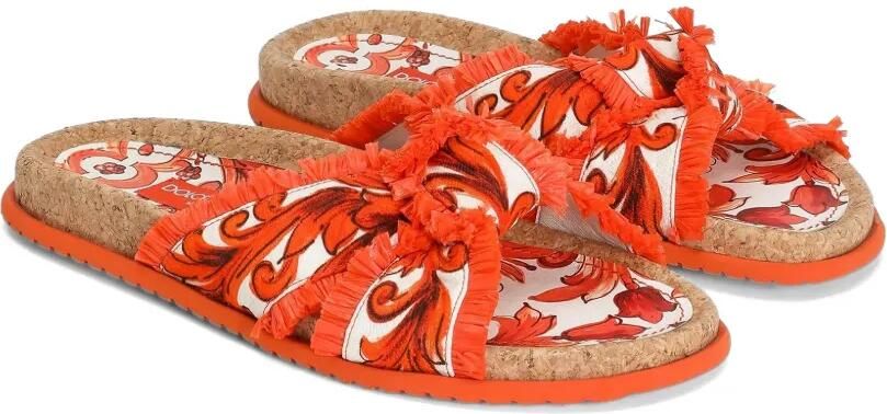 Dolce & Gabbana Brokaat slippers met Majolica-print Oranje - Foto 3