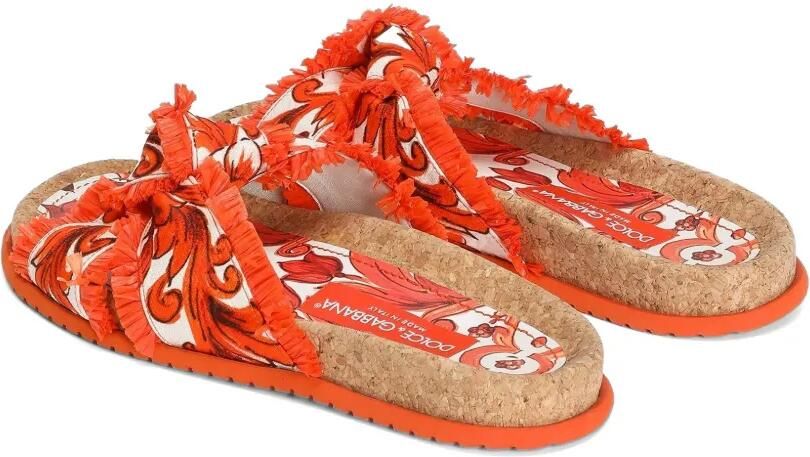 Dolce & Gabbana Brokaat slippers met Majolica-print Oranje - Foto 2