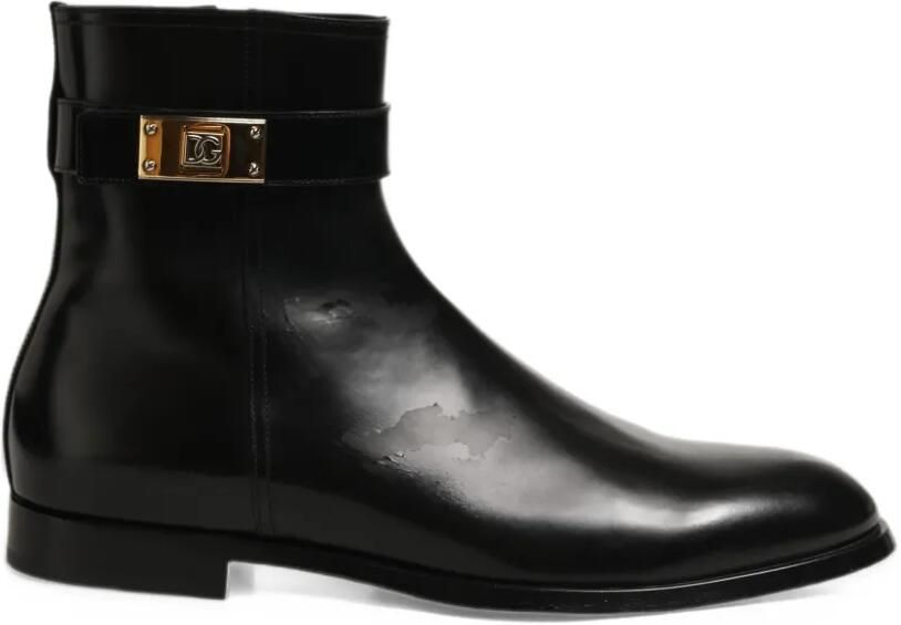 Dolce & Gabbana buckle-strap ankle boots Zwart