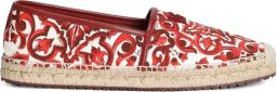 Dolce & Gabbana Canvas espadrilles met Majolica-print Rood