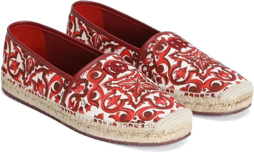 Dolce & Gabbana Canvas espadrilles met Majolica-print Rood - Foto 3