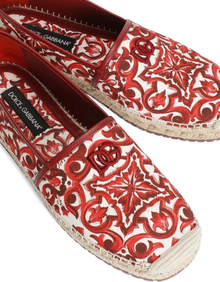 Dolce & Gabbana Canvas espadrilles met Majolica-print Rood - Foto 2