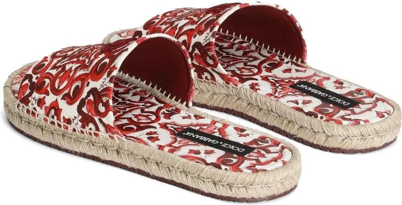 Dolce & Gabbana Canvas espadrilles met Majolica-print Wit - Foto 3