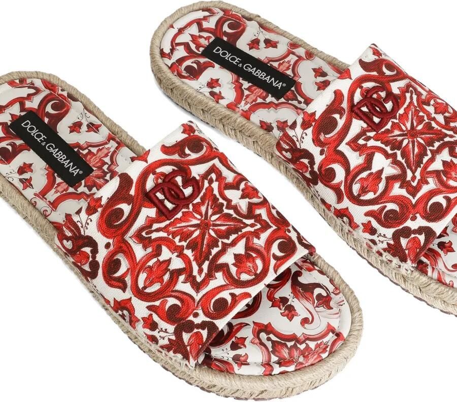 Dolce & Gabbana Canvas espadrilles met Majolica-print Wit - Foto 2