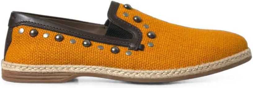Dolce & Gabbana Canvas loafers met studs Oranje