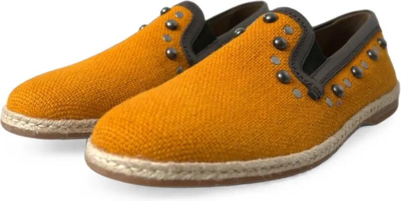 Dolce & Gabbana Canvas loafers met studs Oranje - Foto 3
