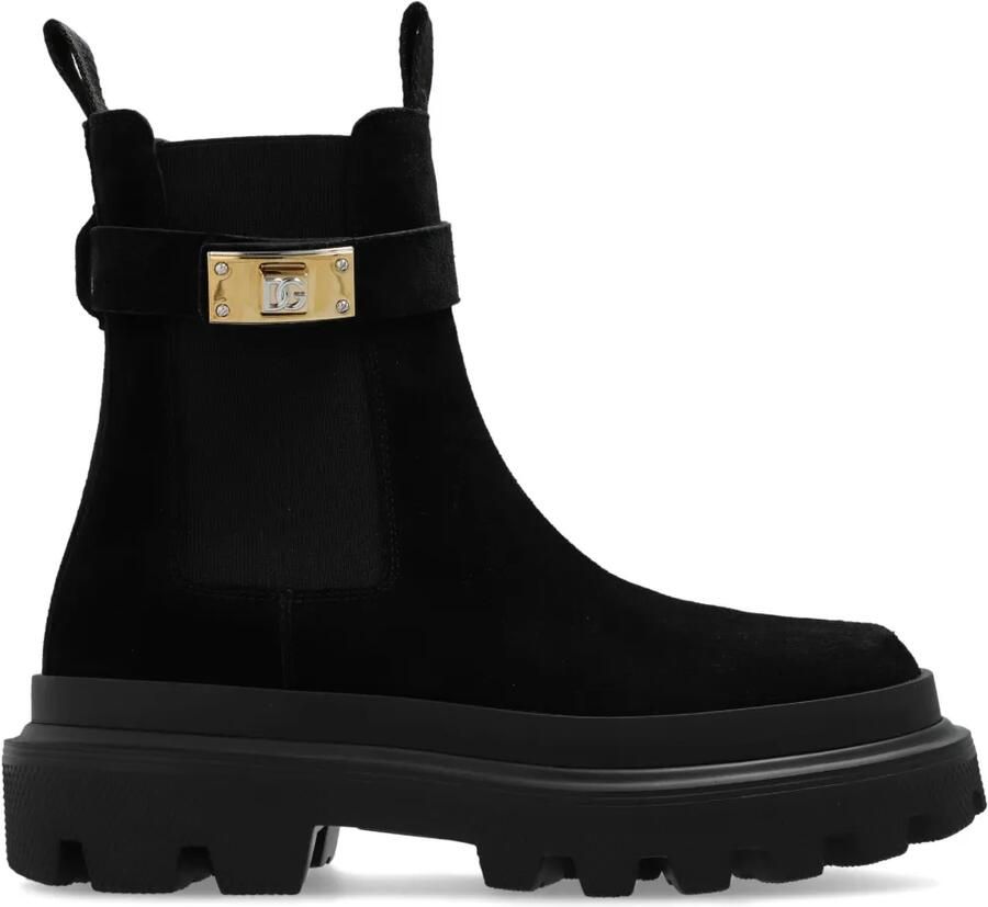 Dolce & Gabbana Chelsea boots met logoplakkaat Zwart