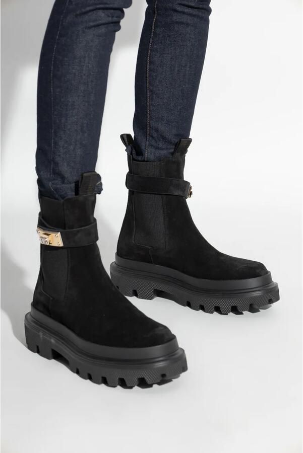 Dolce & Gabbana Chelsea boots met logoplakkaat Zwart - Foto 4