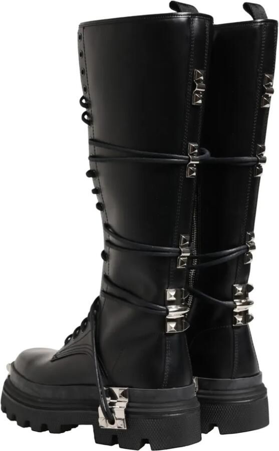 Dolce & Gabbana Combat boots met logoplakkaat en studs Zwart - Foto 4