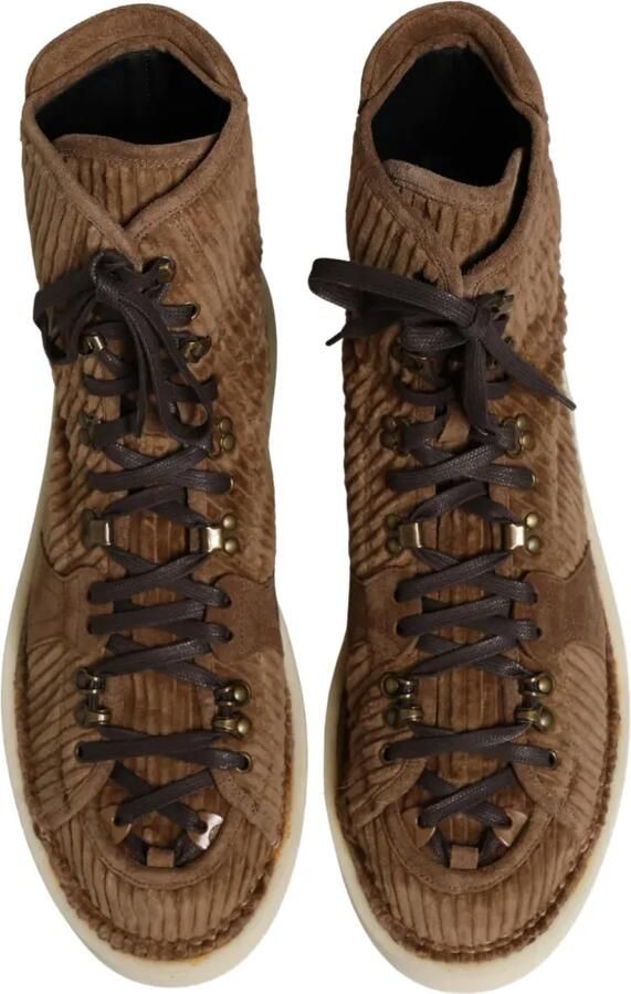 Dolce & Gabbana corduroy panelled boots Bruin - Foto 3