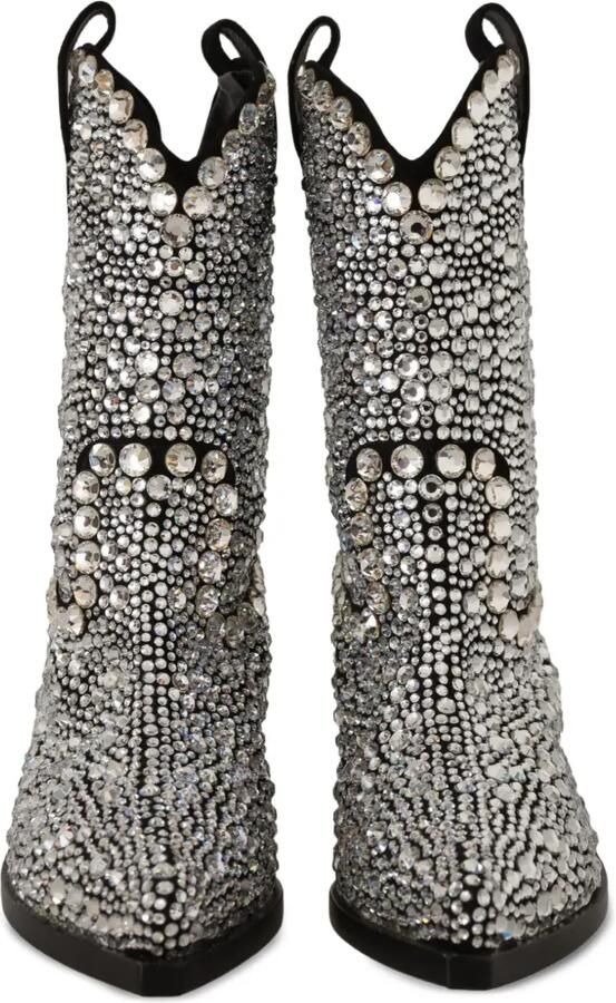 Dolce & Gabbana Cowboylaarzen verfraaid met kristallen Zwart - Foto 3