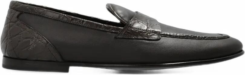 Dolce & Gabbana crocodile-effect leather loafers Bruin