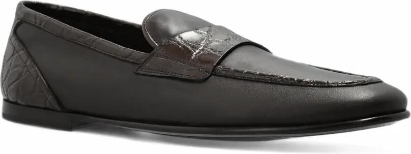 Dolce & Gabbana crocodile-effect leather loafers Bruin - Foto 4