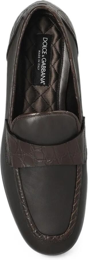 Dolce & Gabbana crocodile-effect leather loafers Bruin - Foto 3