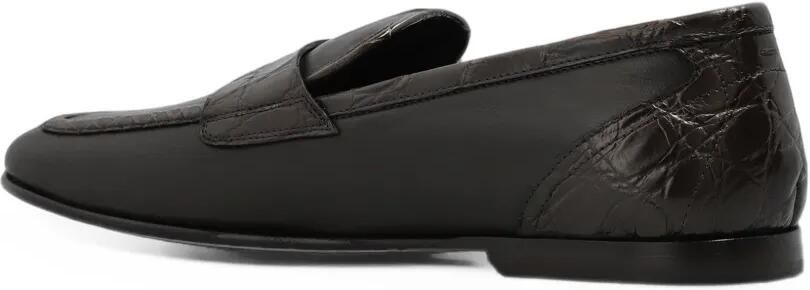 Dolce & Gabbana crocodile-effect leather loafers Bruin - Foto 5