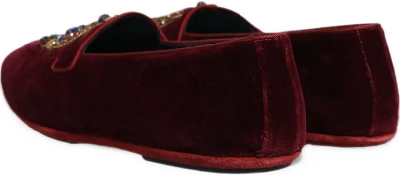 Dolce & Gabbana crown-patch velvet loafers Rood - Foto 3