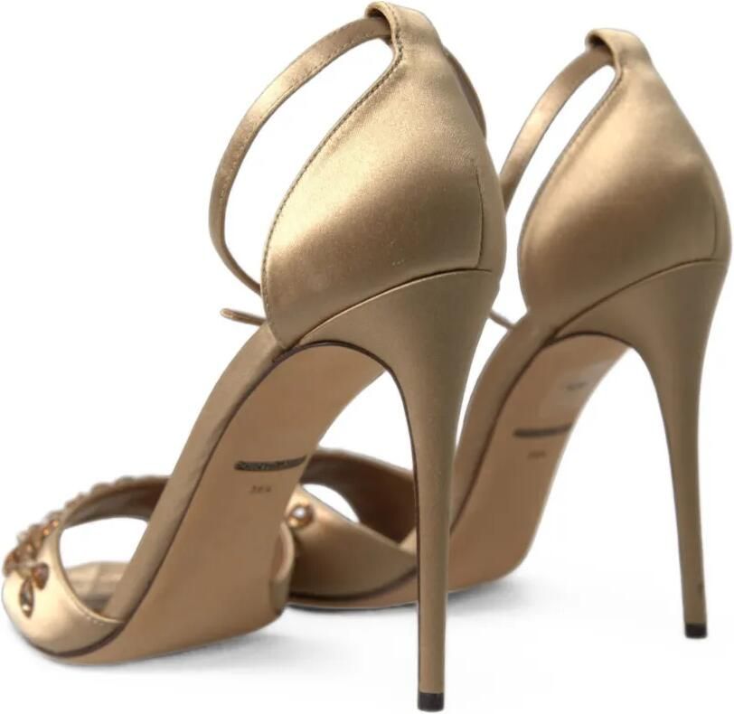 Dolce & Gabbana Sandalen verfraaid met kristallen Goud - Foto 2
