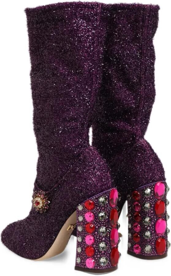 Dolce & Gabbana crystal-embellished boots Paars - Foto 3