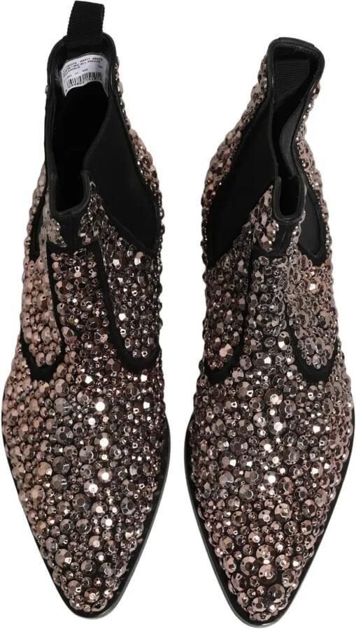 Dolce & Gabbana crystal-embellished Chelsea ankle boots Zilver - Foto 4
