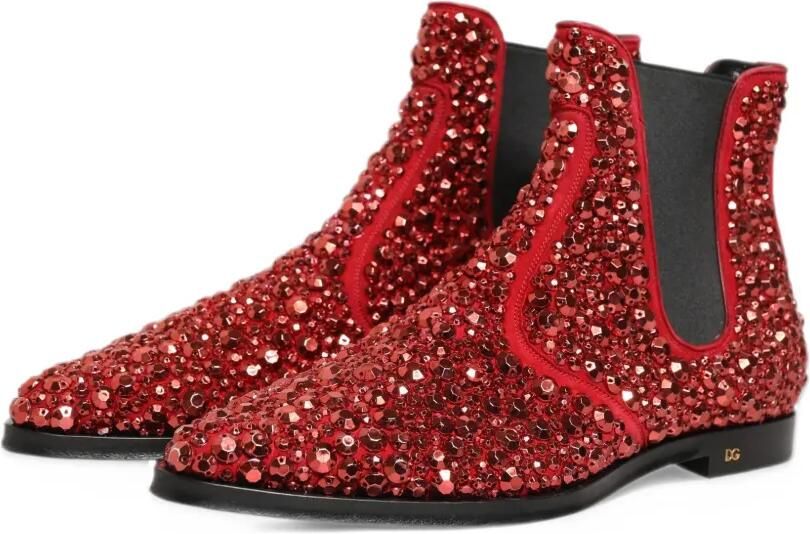 Dolce & Gabbana crystal-embellished Chelsea boots Rood - Foto 2