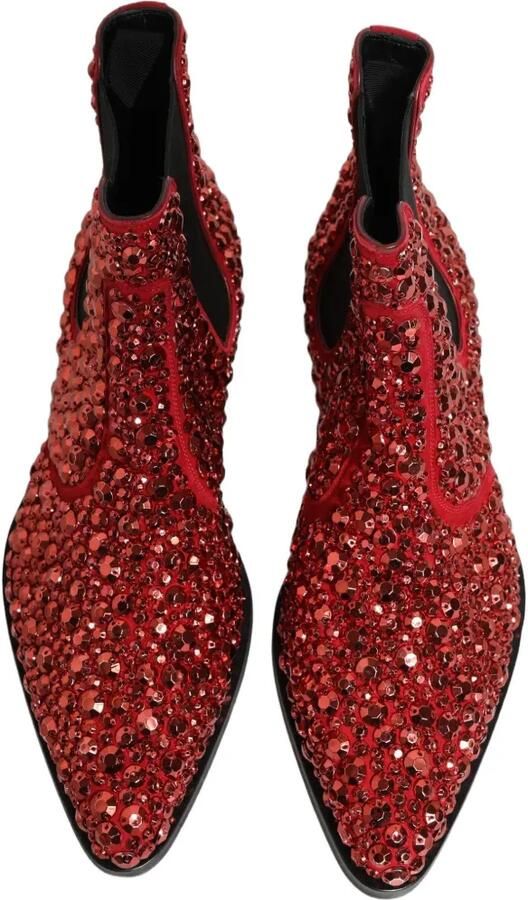 Dolce & Gabbana crystal-embellished Chelsea boots Rood - Foto 5