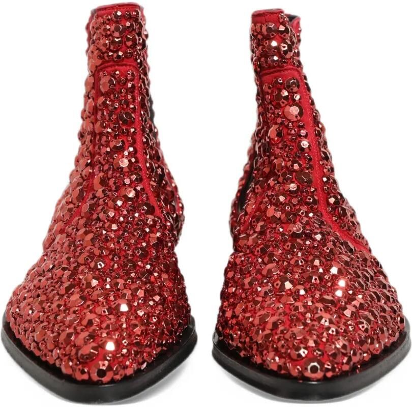 Dolce & Gabbana crystal-embellished Chelsea boots Rood - Foto 3