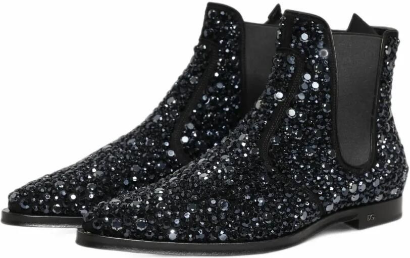 Dolce & Gabbana crystal-embellished Chelsea boots Zwart - Foto 5
