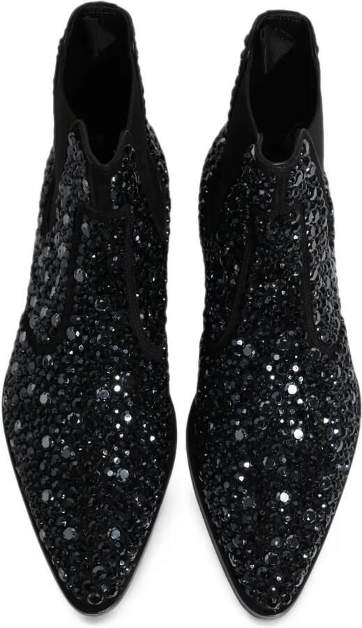 Dolce & Gabbana crystal-embellished Chelsea boots Zwart - Foto 4
