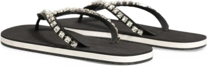 Dolce & Gabbana crystal-embellished rubber flip flops Zwart - Foto 5