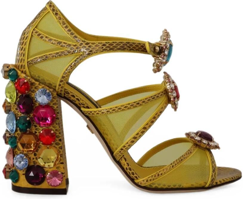 Dolce & Gabbana Sandalen verfraaid met kristallen Geel