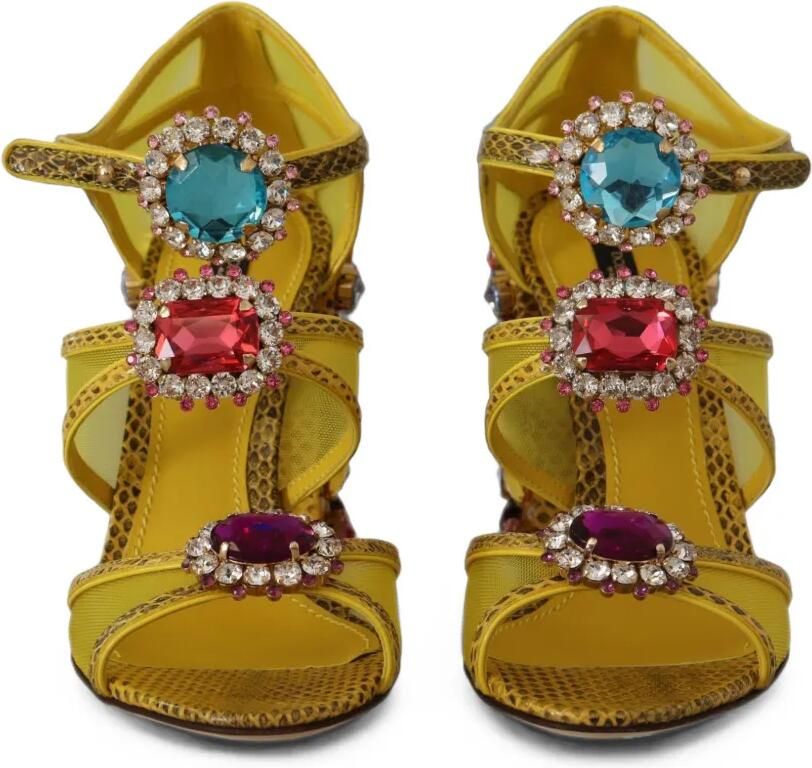 Dolce & Gabbana Sandalen verfraaid met kristallen Geel - Foto 2