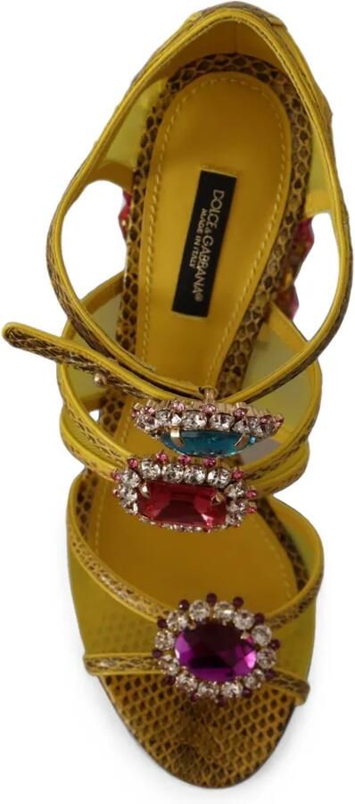 Dolce & Gabbana Sandalen verfraaid met kristallen Geel - Foto 4