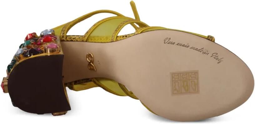 Dolce & Gabbana Sandalen verfraaid met kristallen Geel - Foto 5