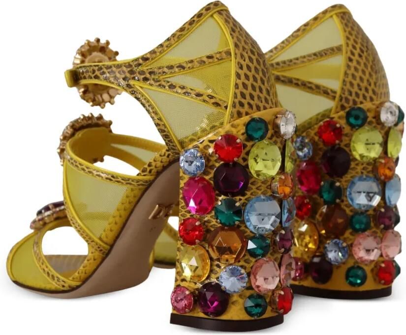 Dolce & Gabbana Sandalen verfraaid met kristallen Geel - Foto 3