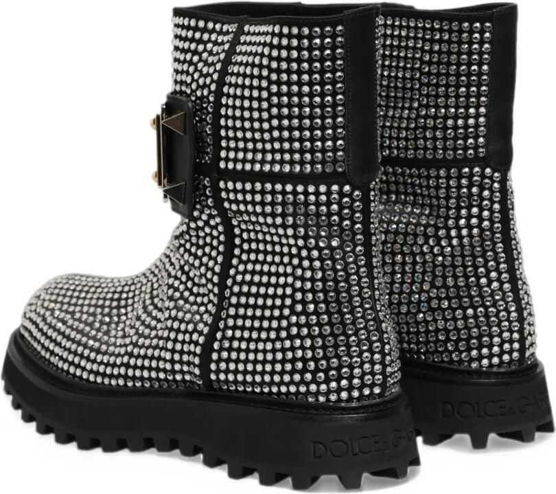 Dolce & Gabbana crystal-embellished studded boots Zwart - Foto 2
