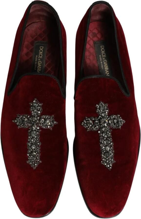 Dolce & Gabbana crystal-embellished suede loafers Rood - Foto 3