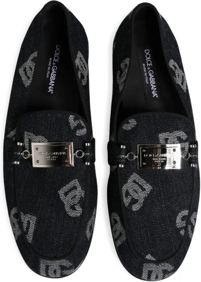 Dolce & Gabbana Denim loafers met gesp en logo-print Blauw - Foto 2
