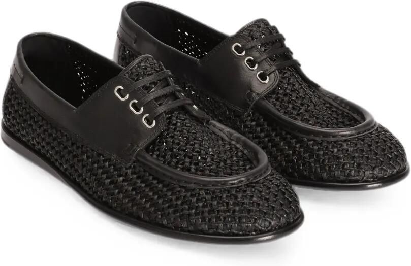Dolce & Gabbana Derby raffia schoenen Zwart - Foto 3