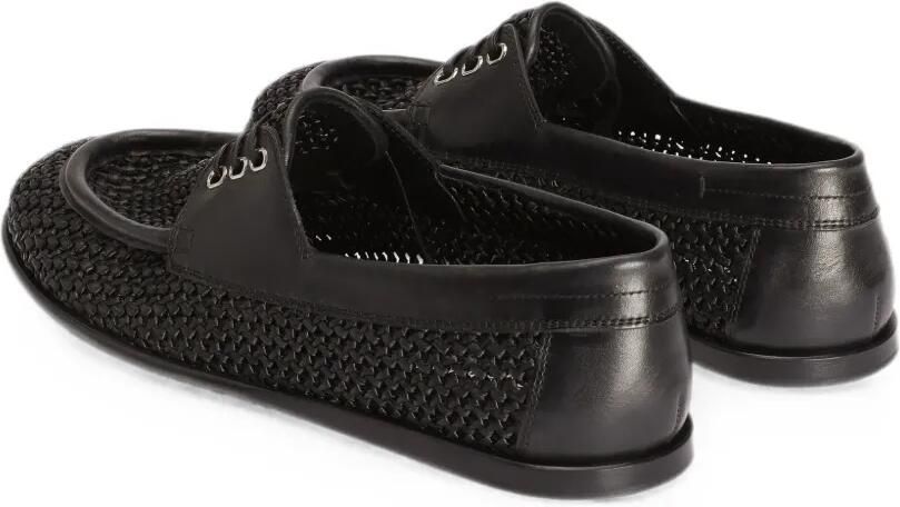 Dolce & Gabbana Derby raffia schoenen Zwart - Foto 4