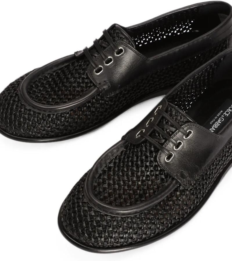 Dolce & Gabbana Derby raffia schoenen Zwart - Foto 2