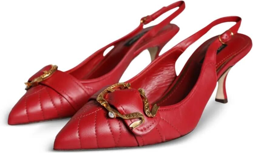 Dolce & Gabbana Devotion gewatteerde leren pumps Rood - Foto 3